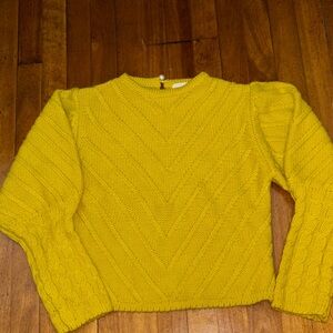 Yellow Cable Knit Sweater